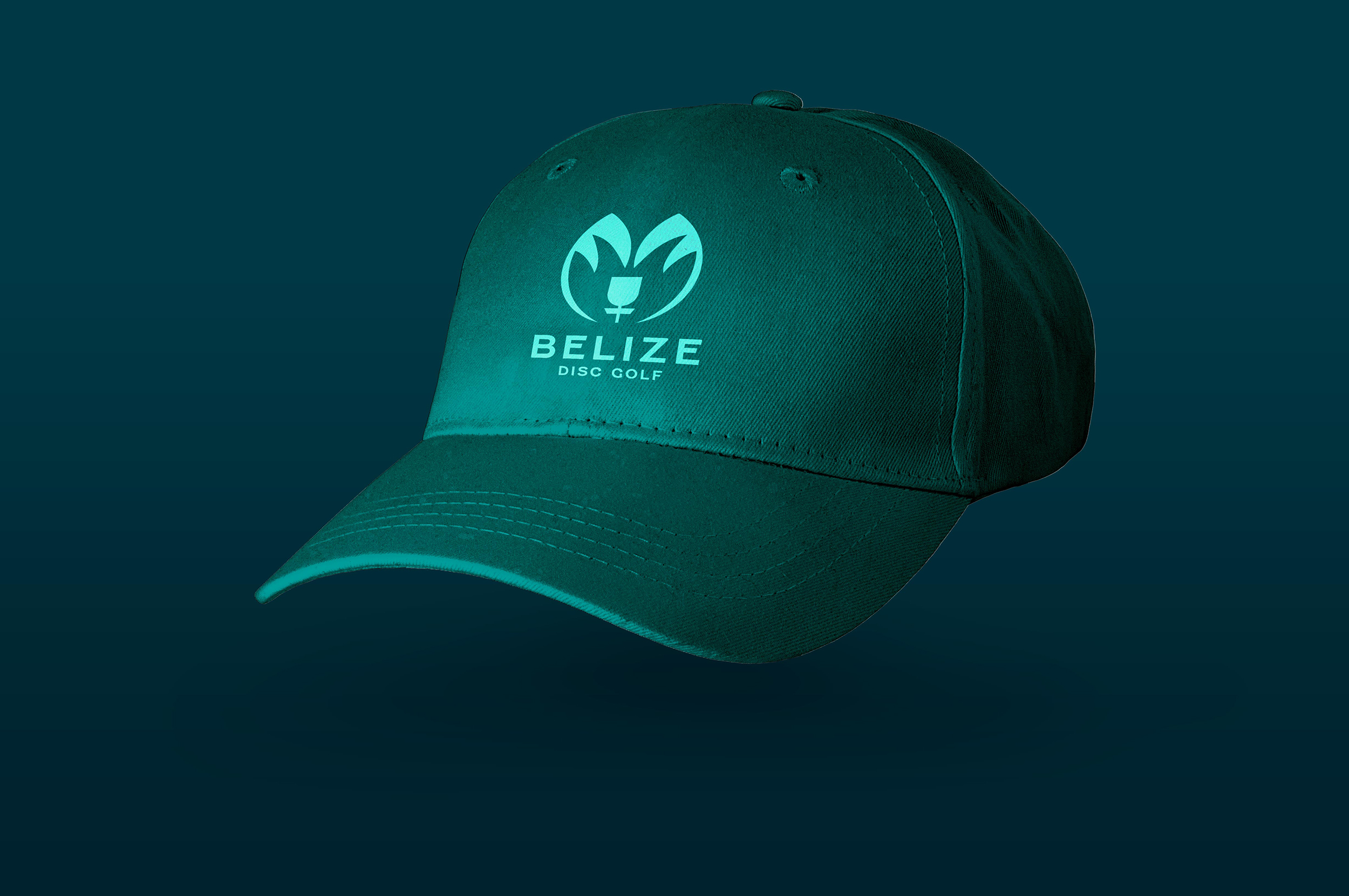 Blue Hat with logotype for belize disc golf