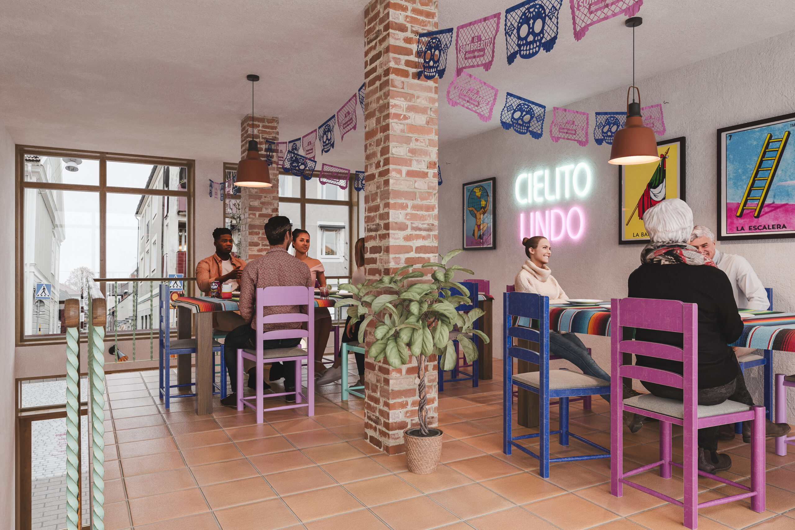 mexican restaurant realistic image